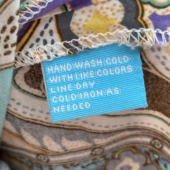 J. McLaughlin Orange Paisley Damask V Neck Tunic Top - Picture 8 of 8